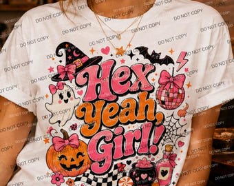 Hex Yeah Girl PNG, Roze Halloween Spook Sublimatie Ontwerp (Digitale Download)