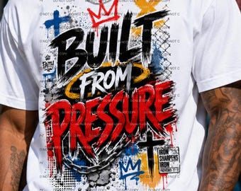 Gebouwd uit druk PNG, T-shirtontwerp met urban graffiti, digitale download