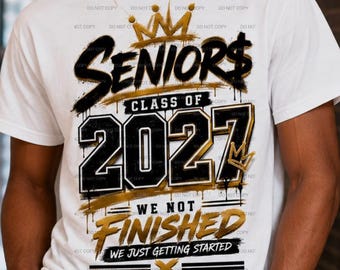 Senior 2027 PNG, ontwerp voor een afstudeershirt, direct te downloaden