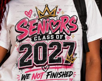 Senior 2027 PNG, ontwerp voor een afstudeershirt, digitale download