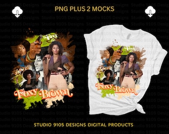 Foxy Brown 70er Jahre Film Collage PNG: Druckfertig (Digitaler Download)