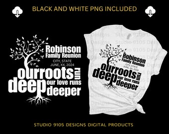 Family Reunion Tree Roots Design PNG (Digital Download)