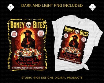 Boney Bites Horror Müsli Box PNG: Bones Film Parodie (Digitaler Download)