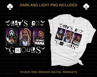 Let's Go Ghouls PNG: Gruselige Mädchen Squad, Halloween Shirt Design (Digitaler Download)
