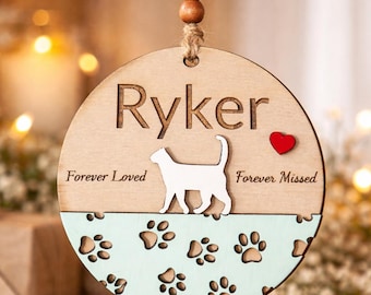 Personalized Cat Memorial Gift, Pet Memorial, Cat Ornament, Cat Loss Keepsake