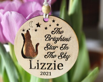 Cat loss ornament, Custom Cat Memorial Gift, Pet sympathy gift, Cat Remembrance Ornament, Personalized Cat Keepsake, Pet Condolence Gift