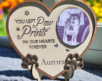 Custom Pet Memorial Photo Frame, Personalized Pet Remembrance Gift, Memorial Picture Frame Pet, Cat Memorial Photo Frame, Dog Memorial Frame