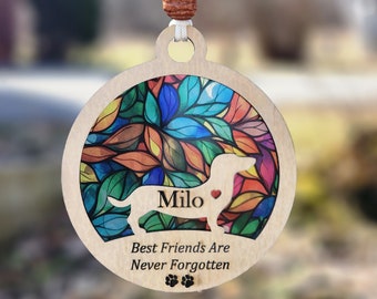 Dog Memorial Suncatcher, Dog Stained Glass Memorial, Pet Sympathy Gift, Custom Dog Loss Gift, Dog Remembrance Gift, Pet Condolence Gift