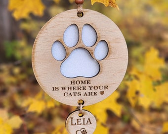 Dog/Cat Plaque, Dog Wooden Sign, Pet Gift, Custom Dog Sign, Wooden Sign, Dog Lover Gift, Home Is Where Our Dogs/Cats Are, Pet memorial Gift