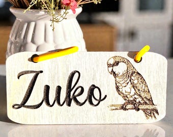 Conure Cage Sign, Conure Cage Accessory, Conure Name Sign, Conure Cage Tag, Conure Crate Name Tag, Cage Decor, Bird Cage Sign