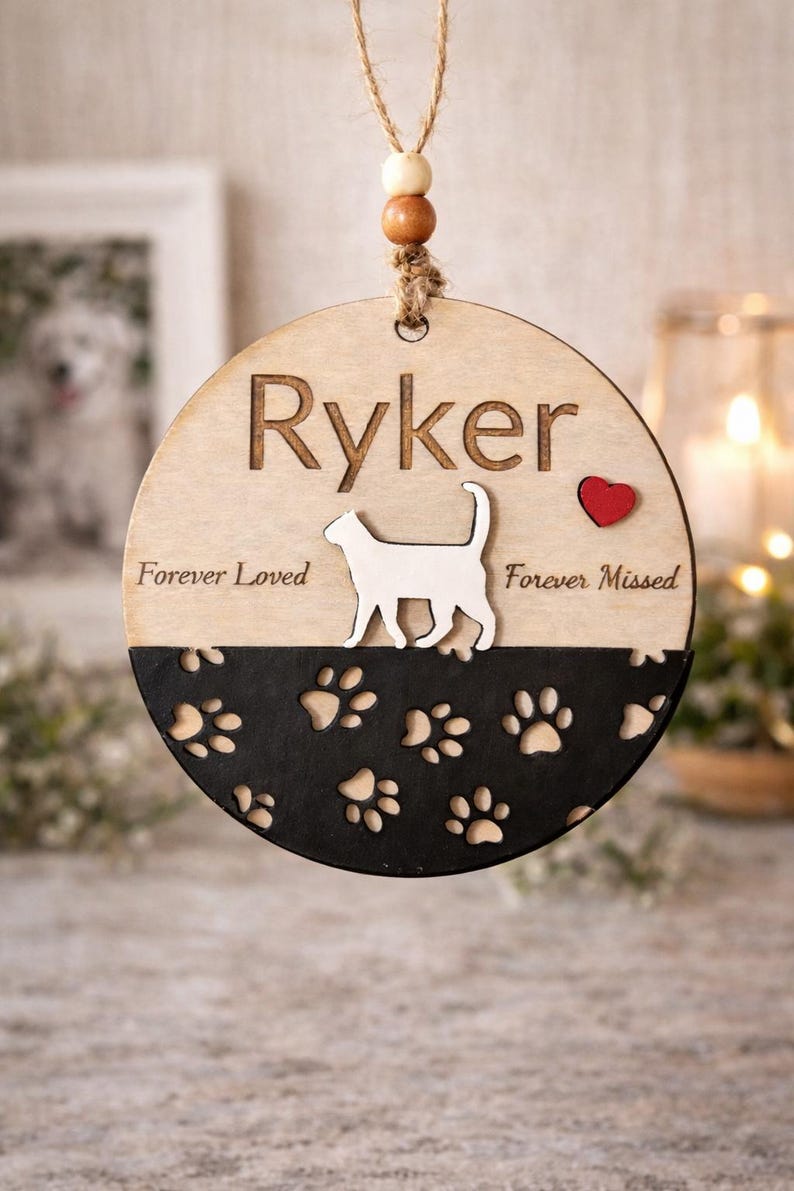 Adorno conmemorativo de gato personalizado, recuerdo de gato, regalo de condolencia para mascotas imagen 2