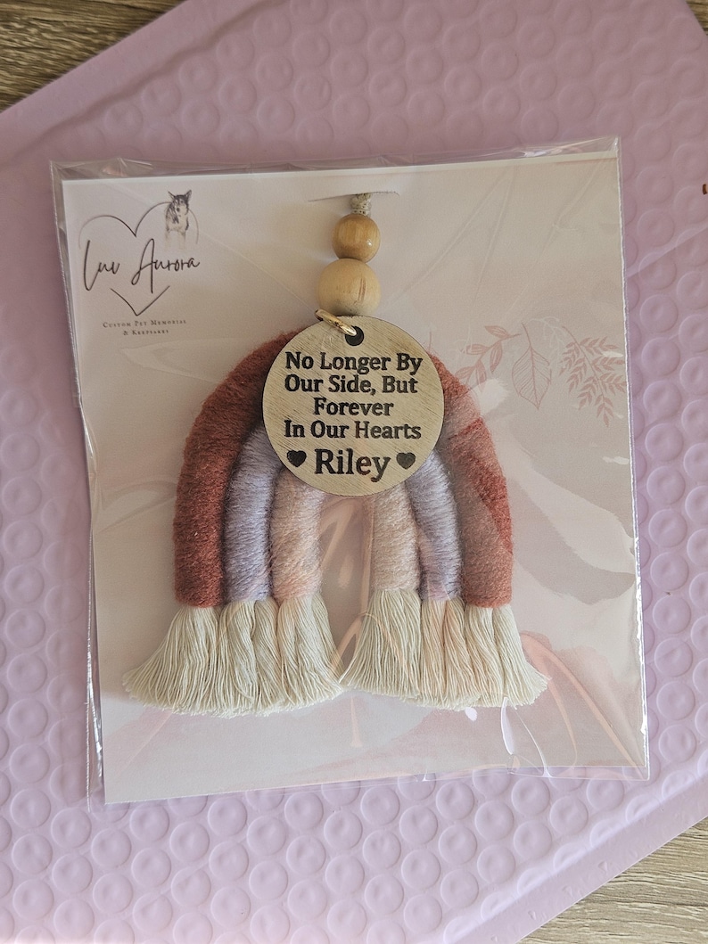 Adorno arcoíris para la pérdida de una mascota, regalo de duelo por una mascota, regalo conmemorativo del Puente del Arcoíris, regalo de recuerdo para una mascota, regalo personalizado para un perro, regalo conmemorativo para un perro imagen 6