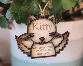 Cat loss ornament, Cat Memorial Gift, Pet Memorial Ornament, Personalized Cat Remembrance Gift, Cat Loss Gift, Sympathy Gift For Cat Lover