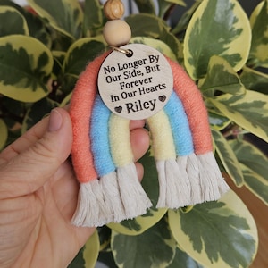 Personalized Pet Memorial Rainbow Ornament, Dog Remembrance Gift, Pet Loss Rainbow Ornament, Pet Bereavement, Rainbow Bridge Memorial Gift afbeelding 3