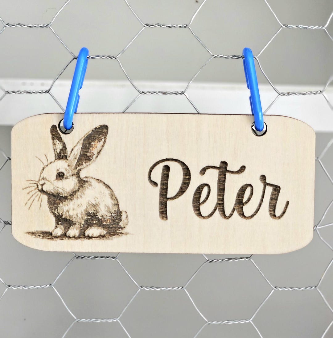 Rabbit Cage Sign, Rabbit Cage Accessories, Bunny Name Sign, Rabbit Cage ...