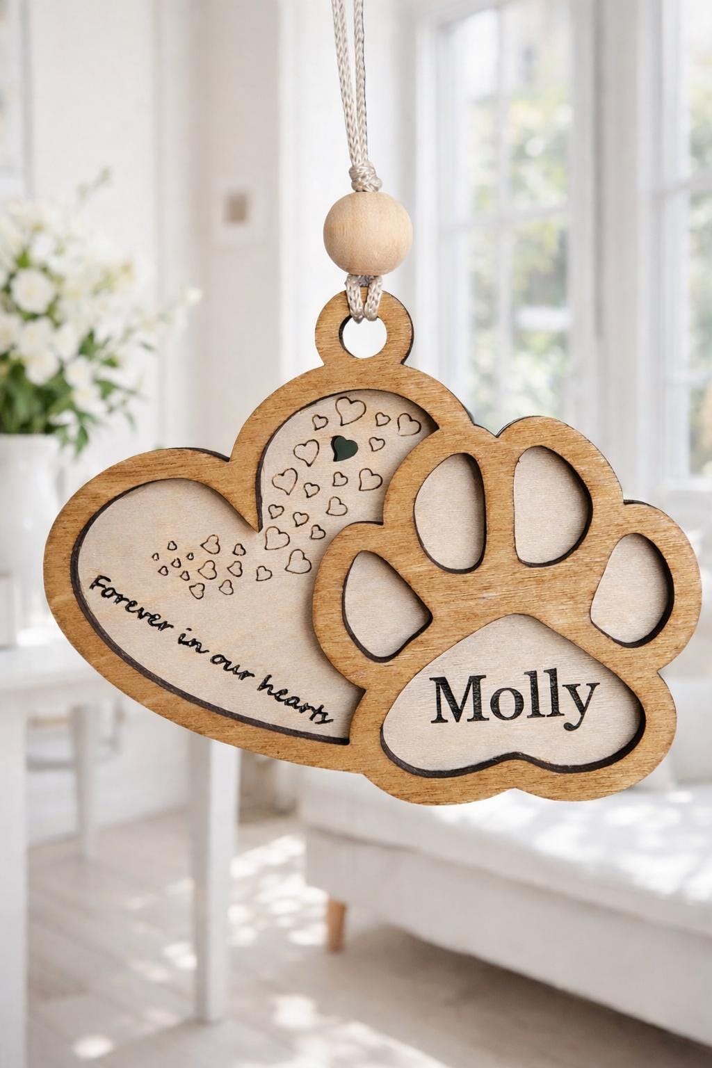 Personalized Pet Memorial Ornament, Dog Paw Print Keepsake, Custom Pet ...