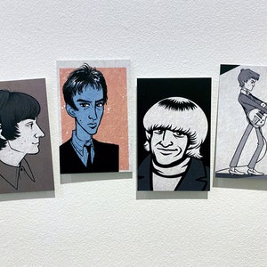 Mini stampe artistiche - Musica, Small Faces, Steve Marriott, The Jam, Paul Weller, Brian Jones, The Rolling Stones (formato biglietto da visita)