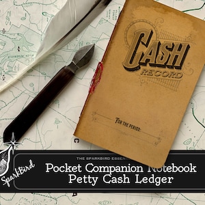 Compañero de bolsillo Vintage Petty Cash Ledger para diarios y planificadores basura. Manténgase organizado, hace que la época de impuestos sea mucho más fácil.