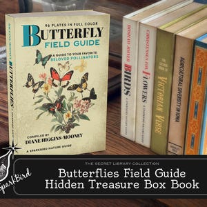Vintage Butterfly Field GuideTreasure Box Book. Easy DIY fake book keeps passwords and information safe. and blends in with your other books
