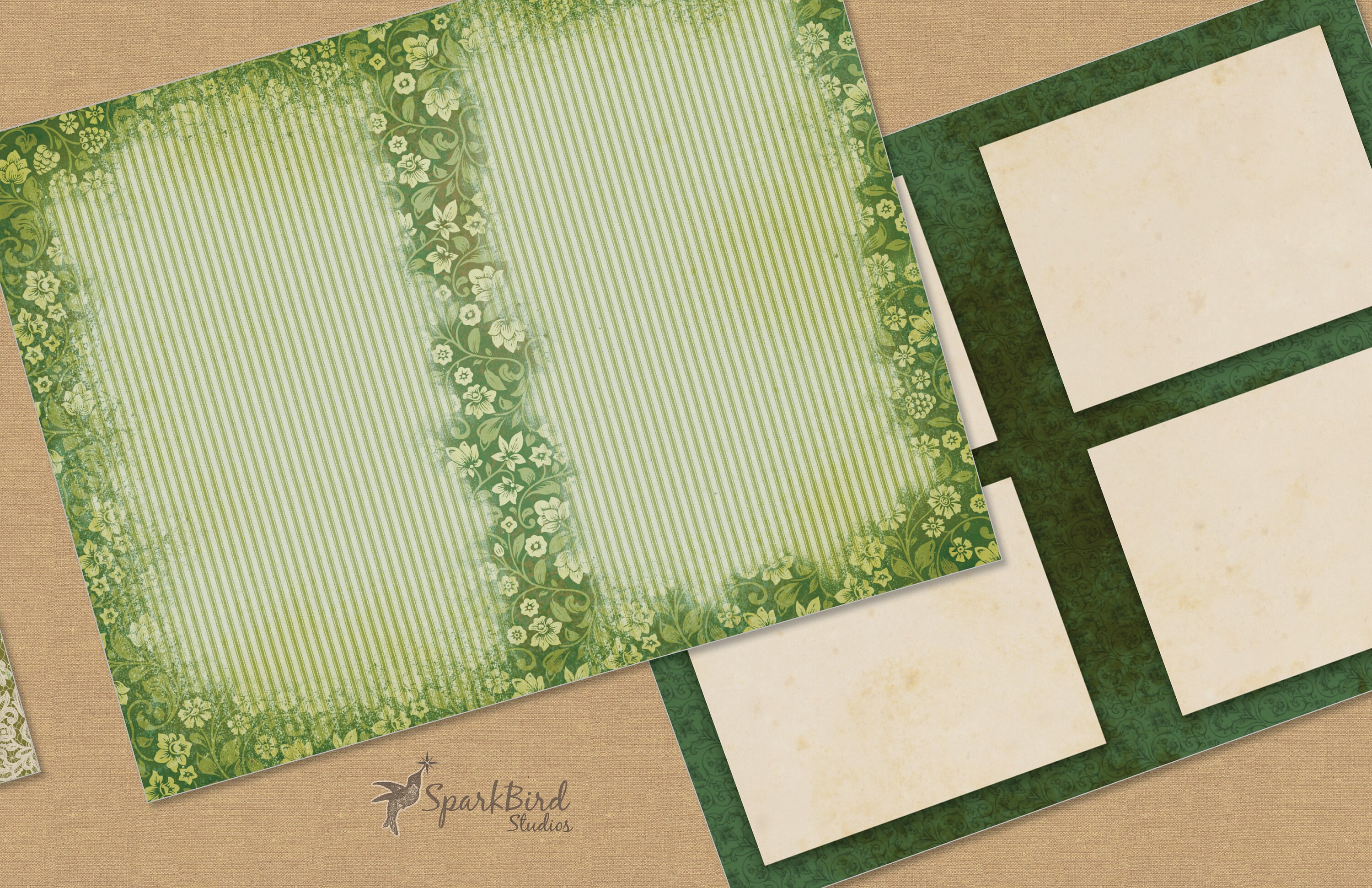 Green Journal Page Spreads in Full Sheet Designs That Go Well - Etsy