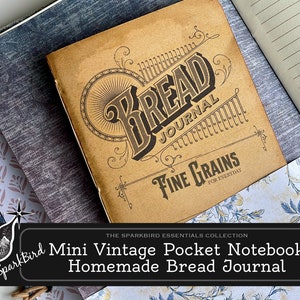 Mini Vintage Brot Back Journal Taschenbegleiter für Planer. Bleiben Sie organisiert, machen Sie Einkaufslisten, Ideen & To-Do-Listen Geschenke für Bäcker