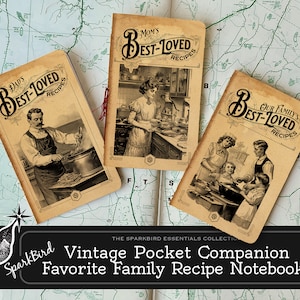 Teilen Sie Familienrezepte mit Mini Pocket Companion Journals. Machen Sie sich Notizen, Einkaufslisten und teilen Sie geschätzte Erbstückrezepte mit Ihren Lieben