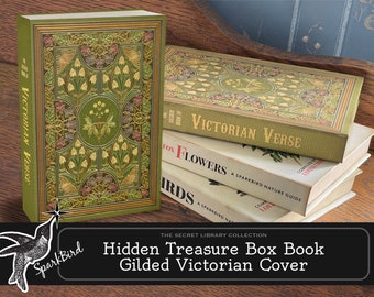 Treasure Box Books. Easy DIY fake book to keep all your passwords and information safe. Gilded cover looks like any book on the shelf