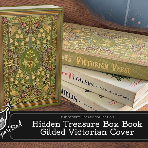 Treasure Box Books. Easy DIY fake book to keep all your passwords and information safe. Gilded cover looks like any book on the shelf
