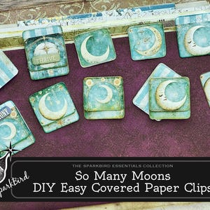 So Many Moons Mythisch Mystiek bedekt paperclips maanthema ontwerpen, snel doe-het-zelfproject - gebruikt KLEINE paperclips