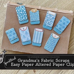 Melhores clipes de papel e guias para diários e planejadores. Clipes de papel fáceis de fazer você mesmo, em tons de azul, estampas e padrões vintage