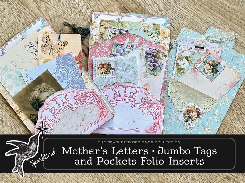 Mother's Letters Shabby Chic Pocket & Jumbo Tag Foldout for Junk ...