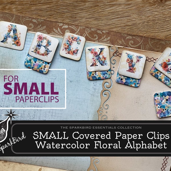 The Best SMALL Paper Clips & Tabs for Journals, Planners. Watercolor Floral Alphabet A-Z index tabs. Easy DIY covered paperclip magnet clips