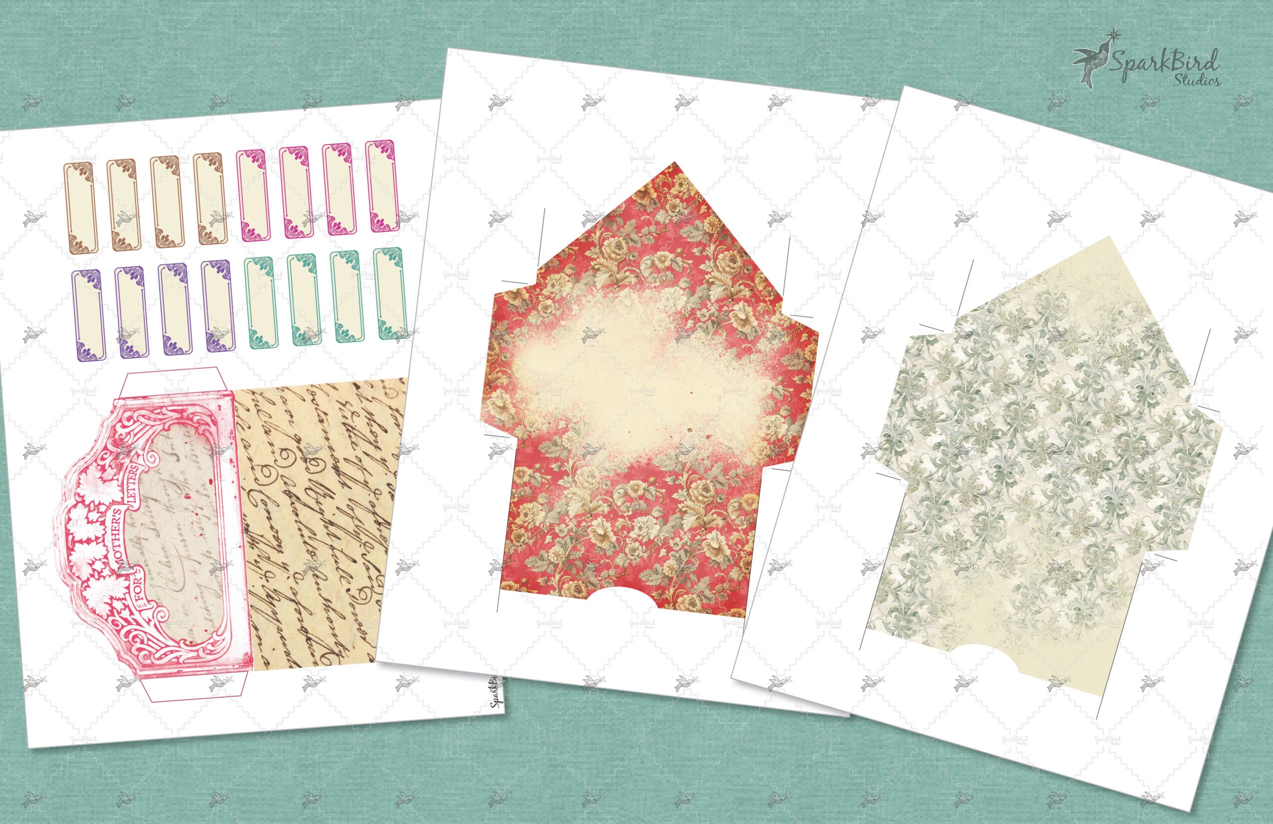 Mother's Letters Shabby Chic Pocket & Jumbo Tag Foldout for Junk ...