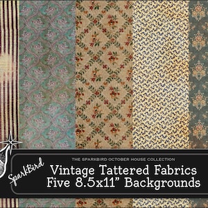 Imprimíveis vintage Boho Shabby Chic e vitoriano para diários indesejados, álbuns de recortes, mídia mista, downloads instantâneos de 8,5 x 11 polegadas de ponta a ponta