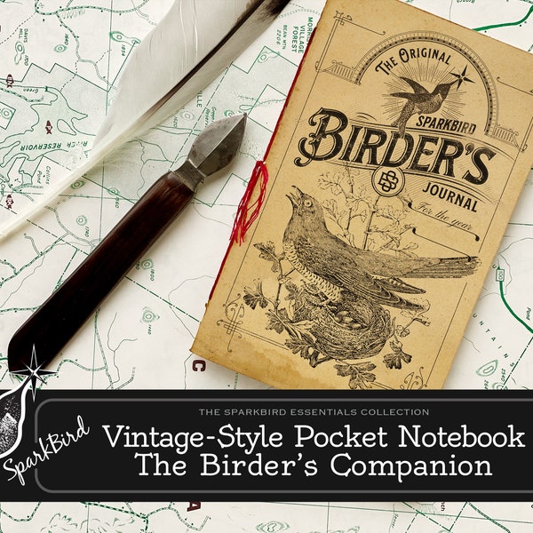 Vintage Pocket Companion Mini Notebook Especially for Birder's Junk Journals. Stay Organized or capture inspiration while on the go!