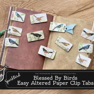 Os melhores clipes de papel ocultos para pássaros e abas removíveis para diários e planejadores. Clipes de papel cobertos DIY fáceis para guardar coisas efêmeras ou marcar páginas