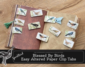 Best Bird Hidden Paper Clips and Removable Tabs for Journals and Planners. Easy DIY Covered paperclips to hold ephemera or mark pages
