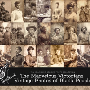 Foto d'epoca di afroamericani in epoca vittoriana. Ottimo per i tuoi diari spazzatura, oggetti effimeri, etichette, scrapbooking e progetti di artigianato con la carta