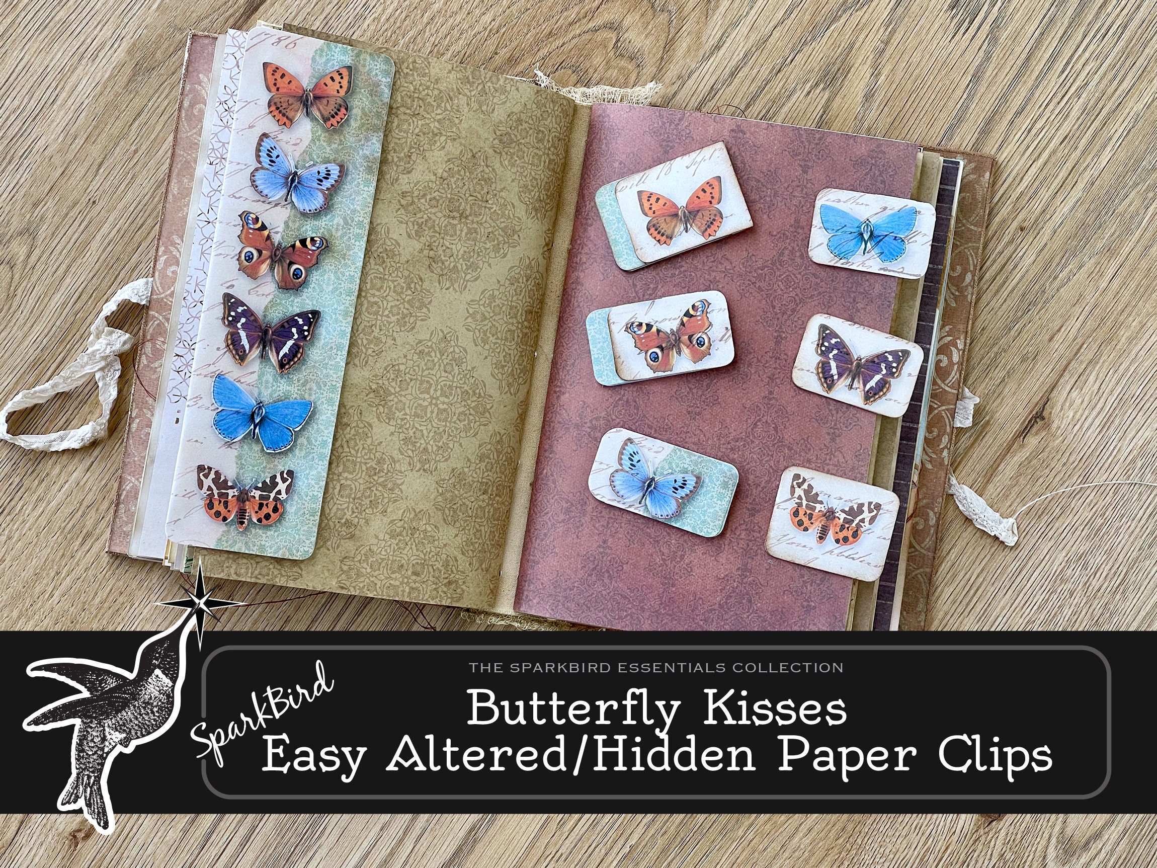 置物 kiss paper clip Butterfly Kisses Altered Paper Clips and Tabs for Journals and