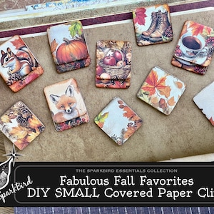 Favoritos de otoño Los mejores clips de papel modificados, pestañas para diarios y agendas. Bricolaje fácil para principiantes: clips de papel forrados pequeños con temática otoñal