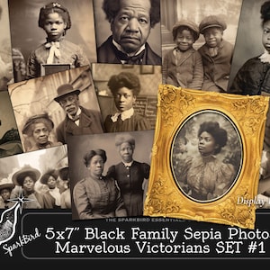 Foto d'epoca afroamericane in epoca vittoriana. 5x7 Ottimo per incorniciare, decorare, diari spazzatura, oggetti effimeri e progetti di artigianato con la carta
