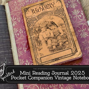 Mini diario de lectura 2025 Compañero de bolsillo para amantes de los libros, para diarios basura y agendas. Registre sus libros, títulos, autores y citas favoritos