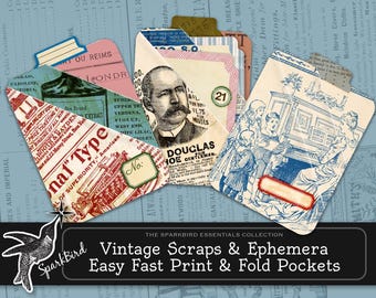 Vintage Ephemera Junk Journal Pockets Kit: Schnell, einfach drucken und falten