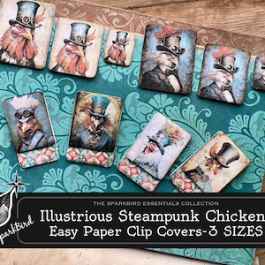 Trombones modifiés de poulets de Steampunk. Idée amusante pour les revues, les planificateurs et les spreads et éphémères distinctifs. DIY Téléchargement instantané Multi-tailles