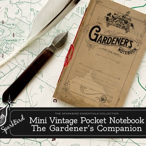 Perfekter Taschenbegleiter für Gärtner. Machen Sie sich Notizen zu Blumen und Pflanzen, halten Sie Inspirationen im Vintage Style Mini Notebook fest