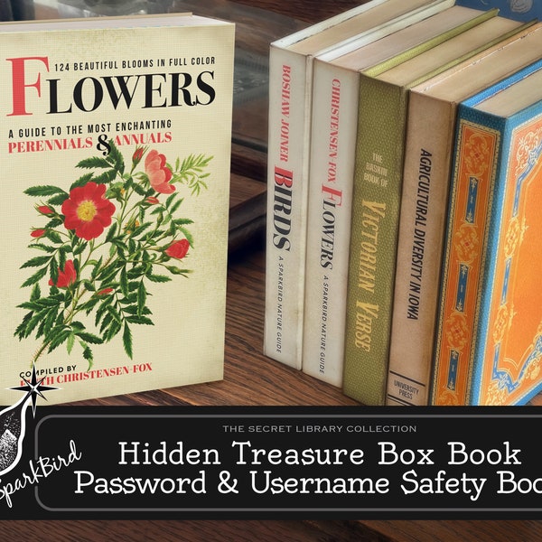 Treasure Box Books. Easy DIY fake book to keep all your passwords and information safe. Retro Floral cover looks like any book on the shelf