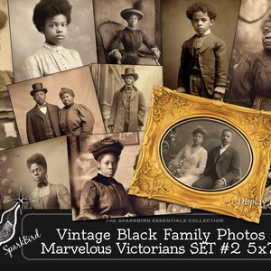 Foto d'epoca da incorniciare di afroamericani nell'epoca vittoriana. Ottime per decorazioni, Junk Journal, Ephemera e progetti di artigianato di carta