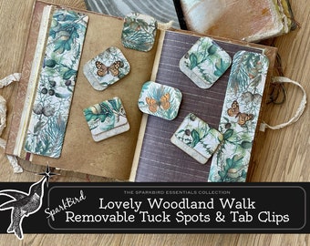 Woodland Altered Paper Clips and Tabs for Journals and Planners. Removable Forest Tuck spot. Clip Ephemera to your day planner