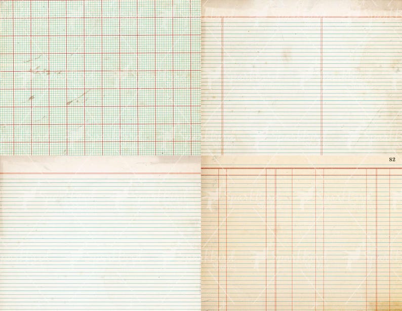Blank Vintage Ledgers for Journals and Scrapbooks, Landscape ...