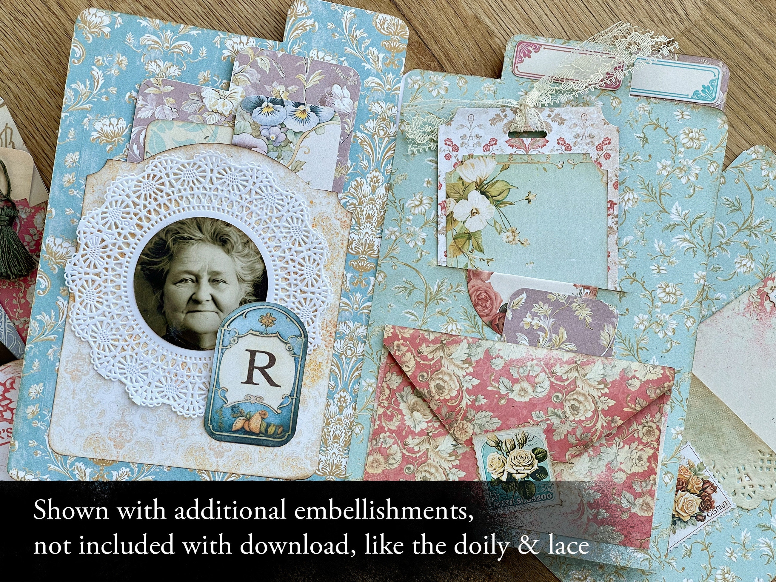 Mother's Letters Shabby Chic Pocket & Jumbo Tag Foldout for Junk ...